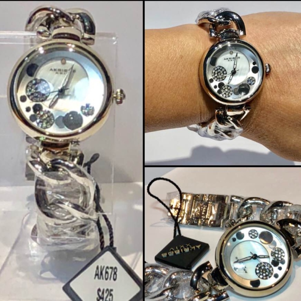 NEW Akribos Xxiv AK678 Twist Chain Ladies